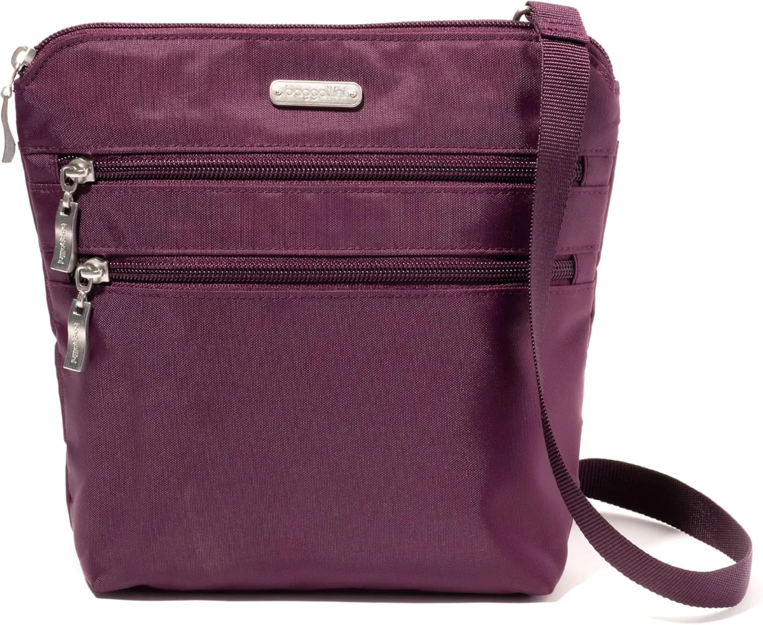 Baggallini Essential Crossbody Bags for Women 9x8 Organized Lightweight Washable Nylon Travel Handbag Purse w/RFID Protection