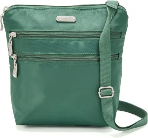 Baggallini Essential Crossbody Bags for Women 9x8 Organized Lightweight Washable Nylon Travel Handbag Purse w/RFID Protection