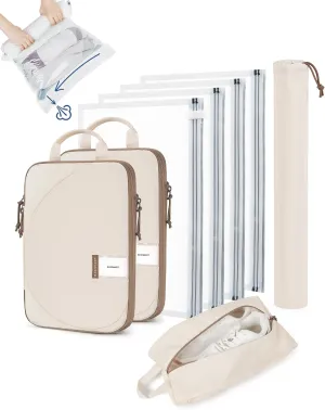 BAGSMART Packing Cubes for Suitcases, 8 Set Suitcase Organizer Bags Set & Vacuum Storage Bags for Travel