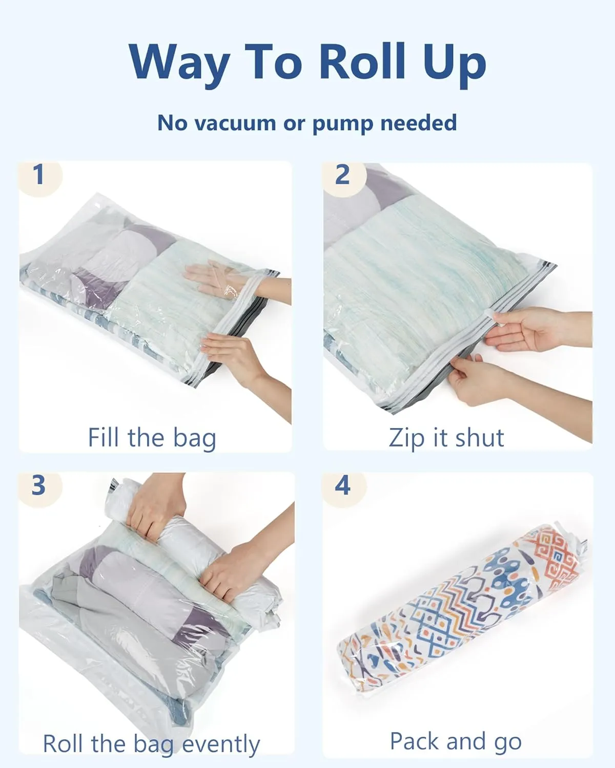 BAGSMART Packing Cubes for Suitcases, 8 Set Suitcase Organizer Bags Set & Vacuum Storage Bags for Travel