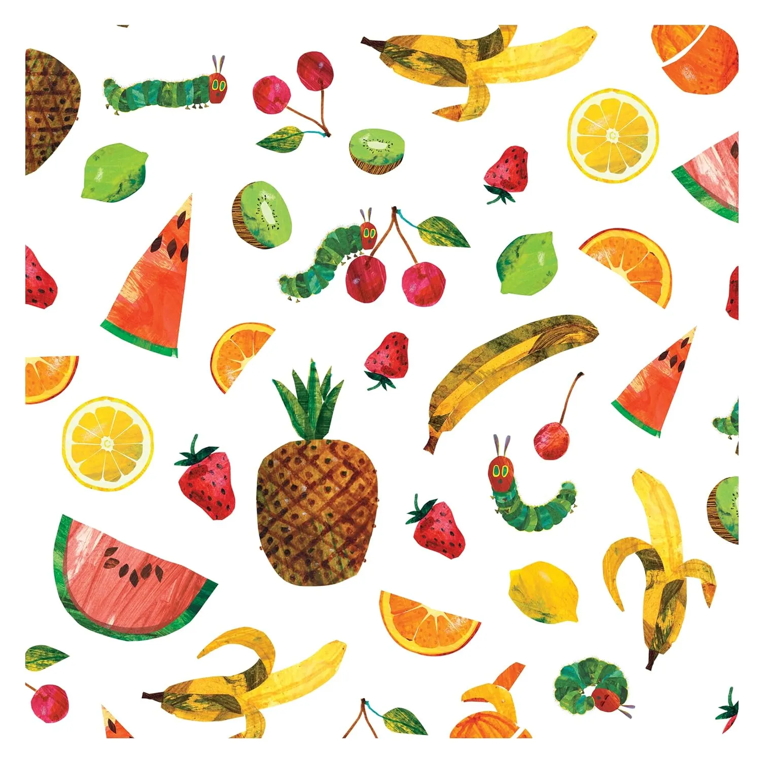 BapronBaby Eric Carle Tropical Fruit Wet Dry Bag - Waterproof Two Zipper Pockets - Reusable for Mealtime, Diapers, Stroller, Snacks, Swimsuits - Machine Washable - 11" x 9"