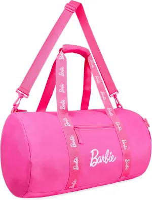 Barbie Duffle Bag Sports Kids Teens Women Dance or Gym Bag Durable Overnight Weekend Bag Travel Holiday with Zipped Pockets