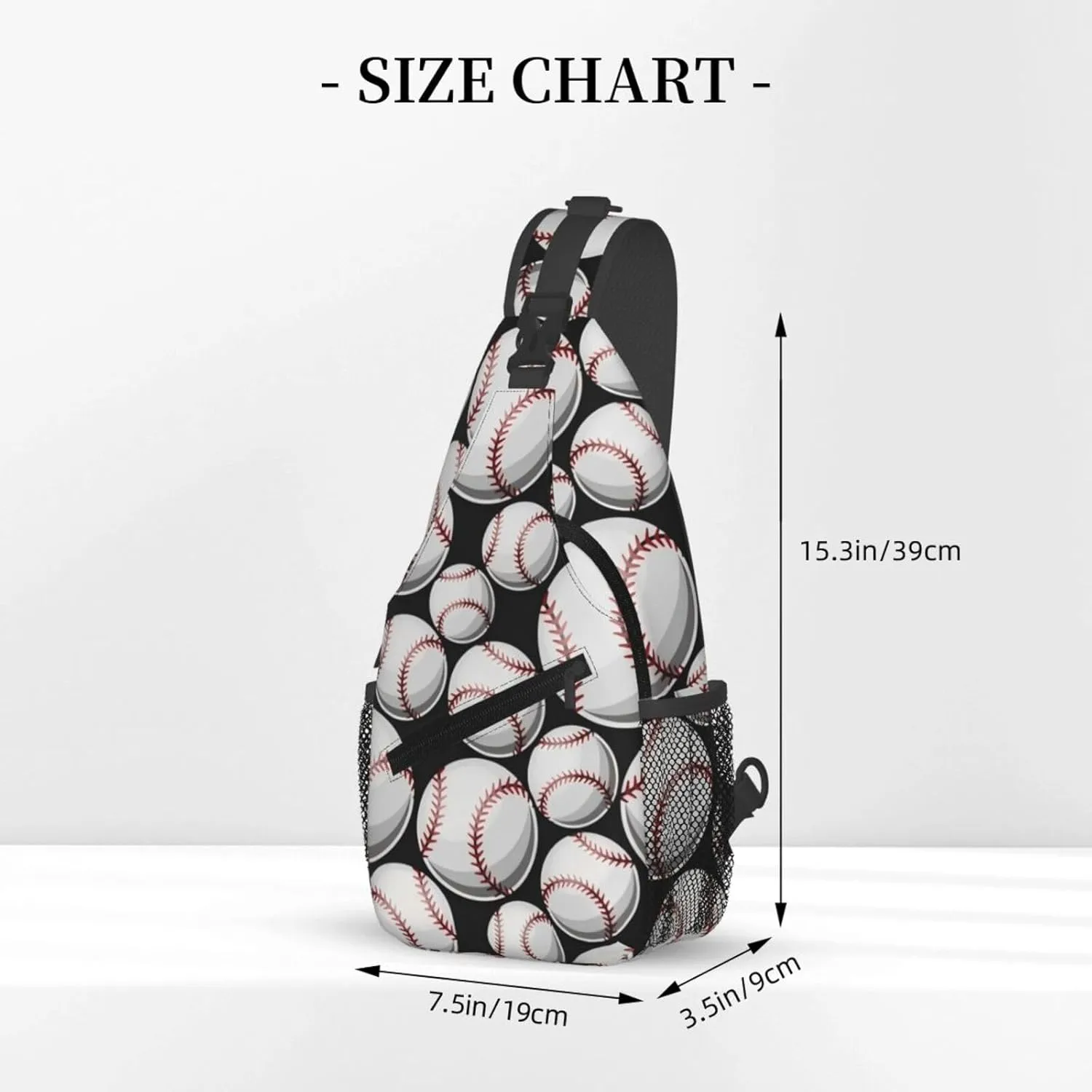 Baseball Pattern Chest Bags Crossbody Sling Bag Shoulder Bag Travel Hiking Daypack For Men Women