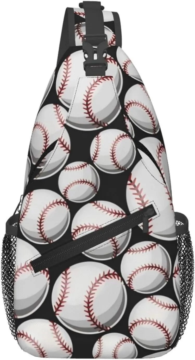 Baseball Pattern Chest Bags Crossbody Sling Bag Shoulder Bag Travel Hiking Daypack For Men Women