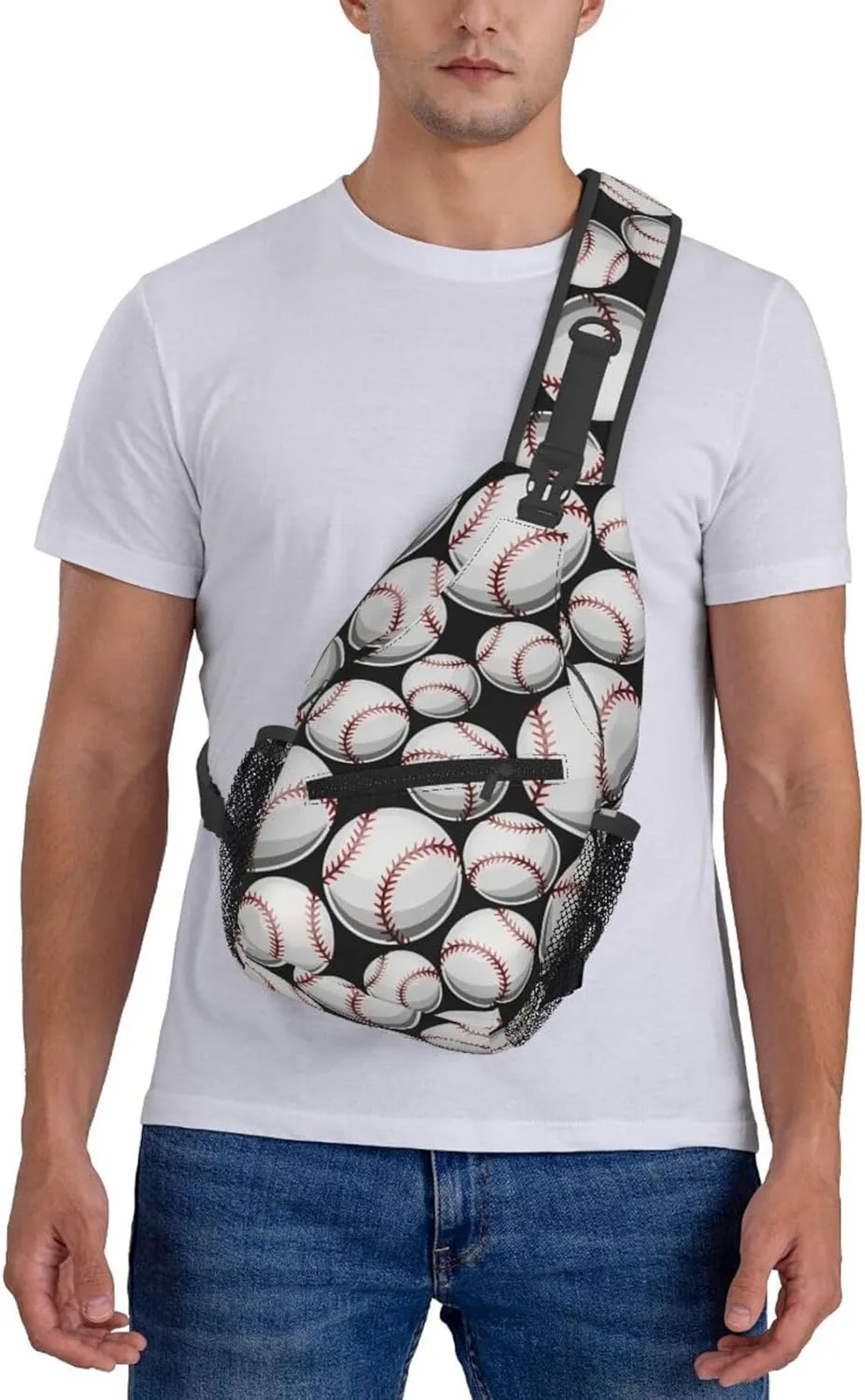 Baseball Pattern Chest Bags Crossbody Sling Bag Shoulder Bag Travel Hiking Daypack For Men Women