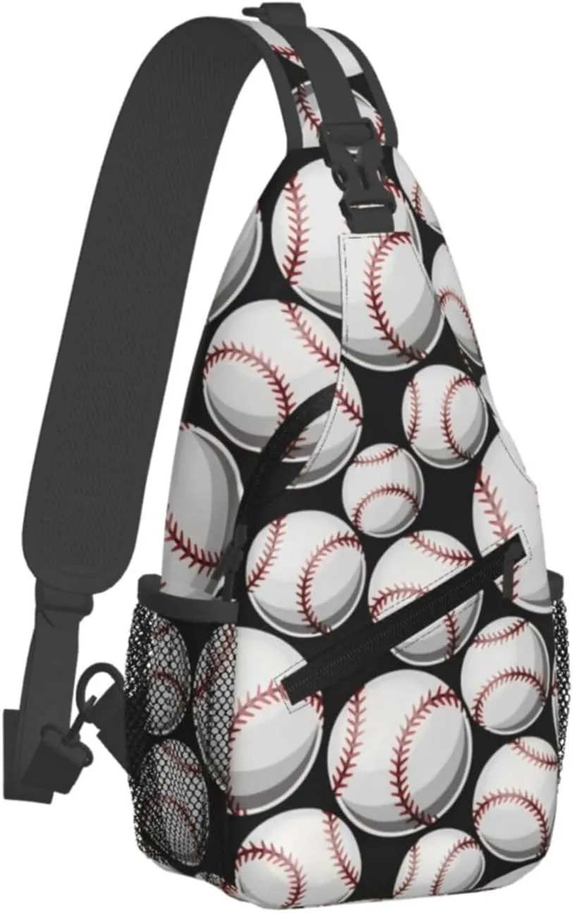 Baseball Pattern Chest Bags Crossbody Sling Bag Shoulder Bag Travel Hiking Daypack For Men Women