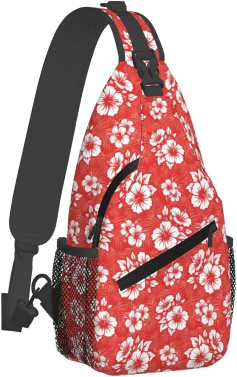Basketball American Flag Crossbody Bag Adjustable Sling Bag Casual Chest Bags Travel Shoulder Backpack
