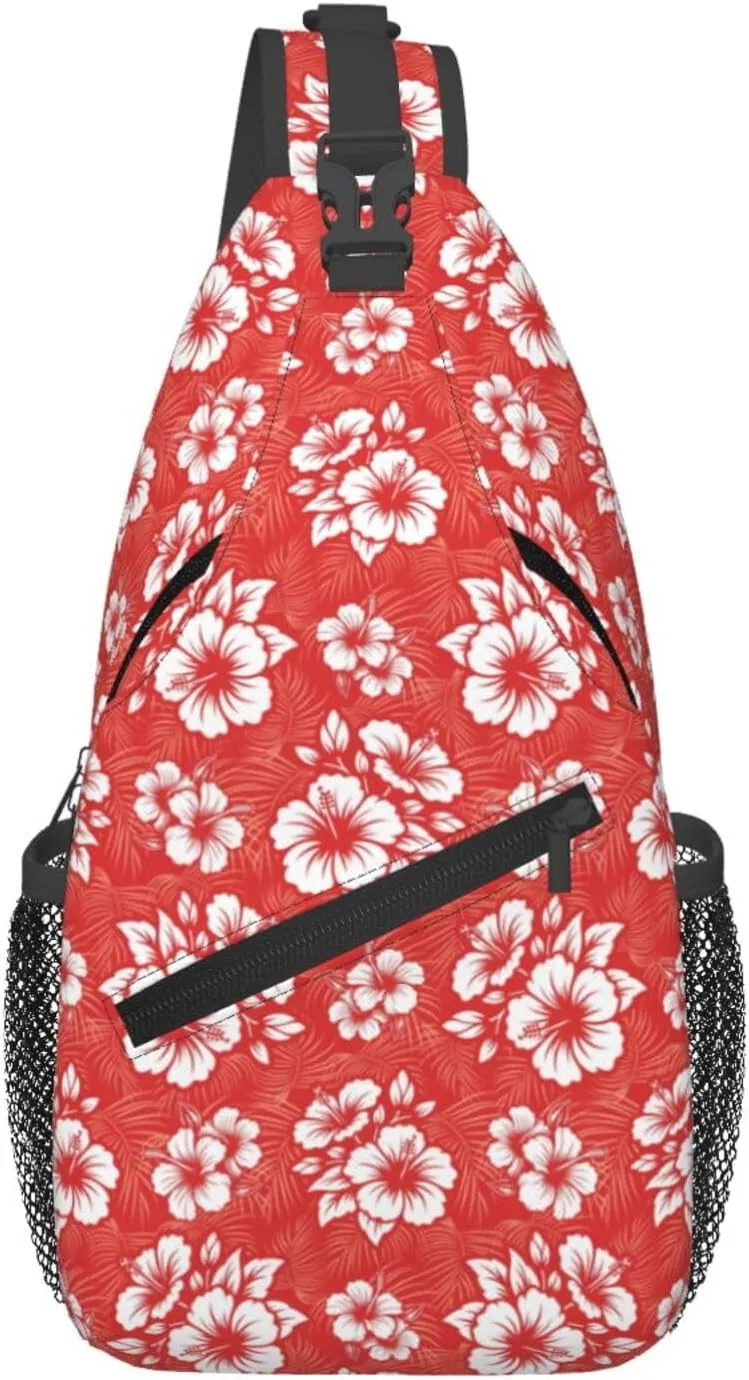Basketball American Flag Crossbody Bag Adjustable Sling Bag Casual Chest Bags Travel Shoulder Backpack