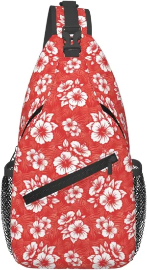 Basketball American Flag Crossbody Bag Adjustable Sling Bag Casual Chest Bags Travel Shoulder Backpack