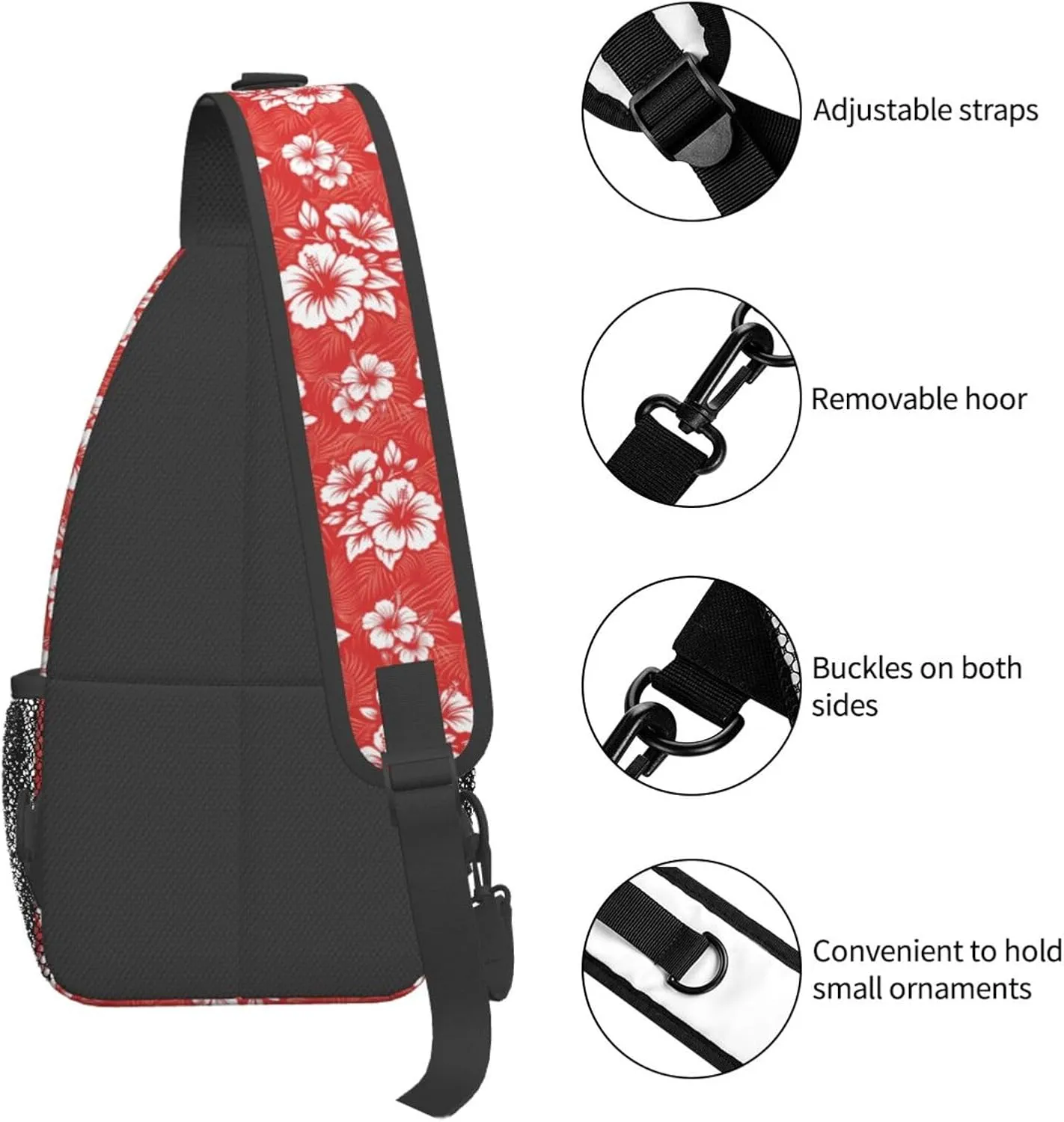 Basketball American Flag Crossbody Bag Adjustable Sling Bag Casual Chest Bags Travel Shoulder Backpack