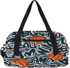 Basketball Games Win Kids Duffle Bag for Boys Girls Overnight Travel Bag Kids Duffel Bags Ballet Weekender Bag for School Gym Sport Sleepover Carry On Bag