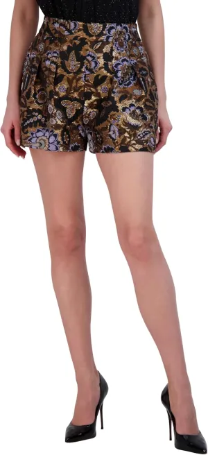 BCBGMAXAZRIA Women's Brocade Flare Shorts