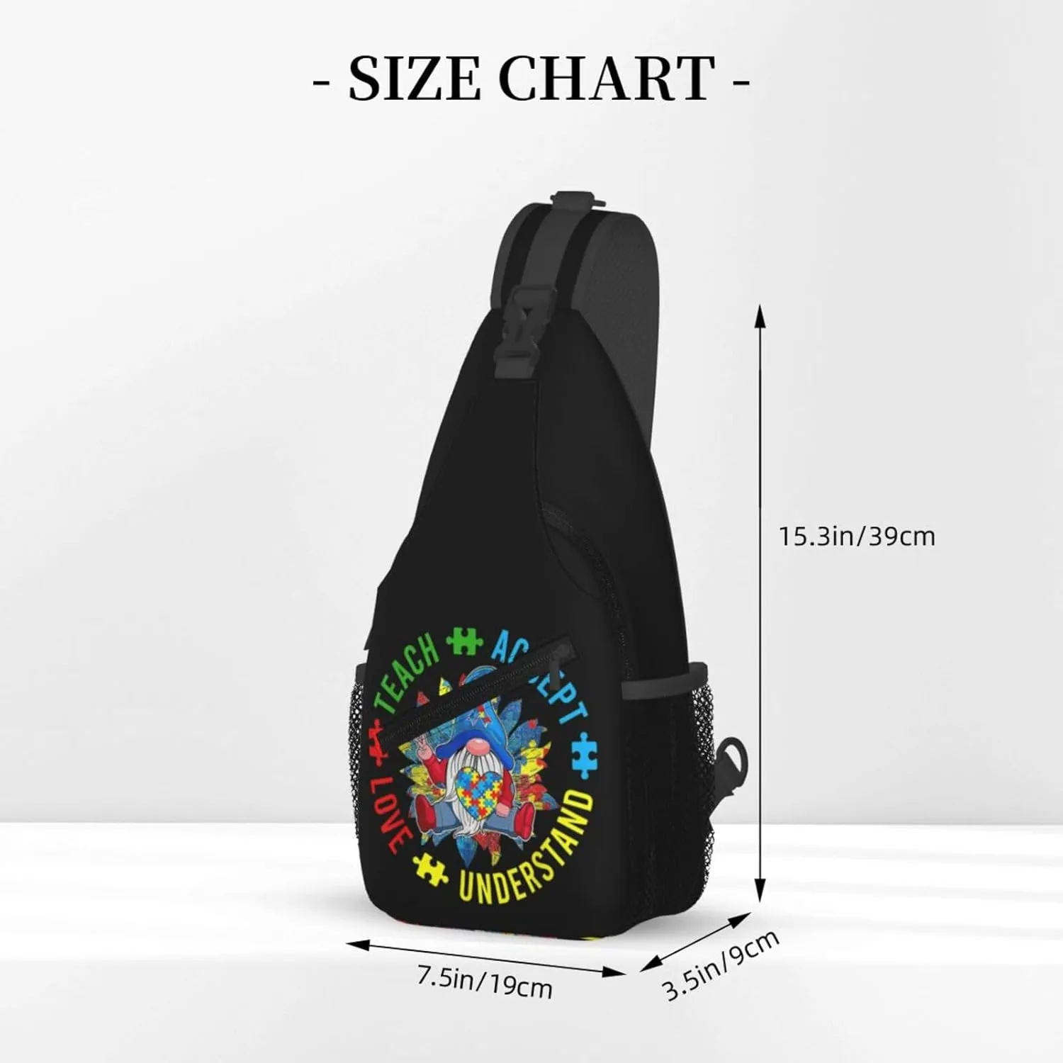 Be Anything Be Kind Autism Awareness Crossbody Bag Adjustable Sling Bag Casual Chest Bags Travel Shoulder Backpack