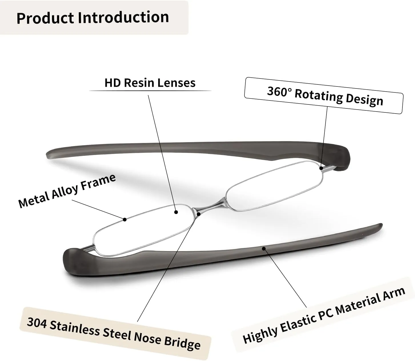 BEDO Easy Carry Mini Compact Slim Reading Glasses Lightweight Portable Readers 1.0