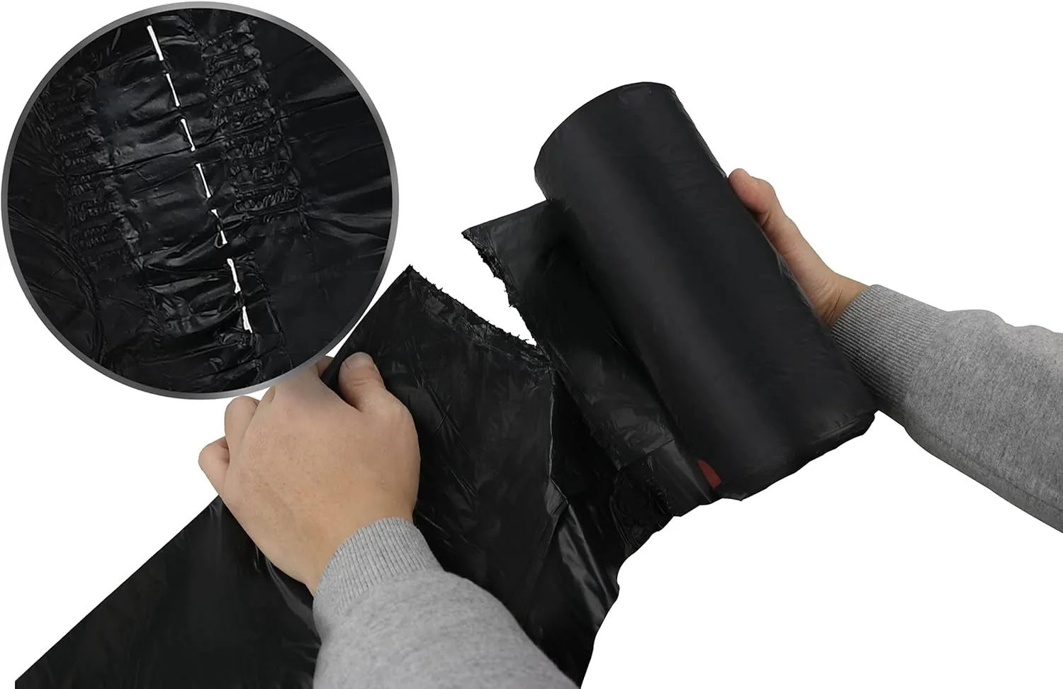 Begale 5 Gallon Drawstring Trash Bags, Black (115 Counts/3 Rolls)
