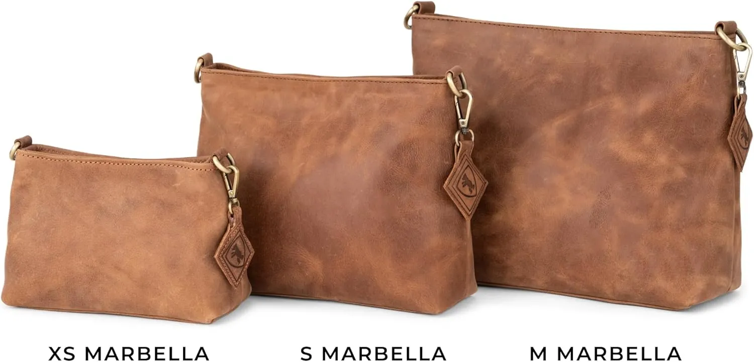 BERLINER BAGS Vintage Genuine Leather Shoulder Bag Marbella, Crossbody Purse for Women, Satchel Bag