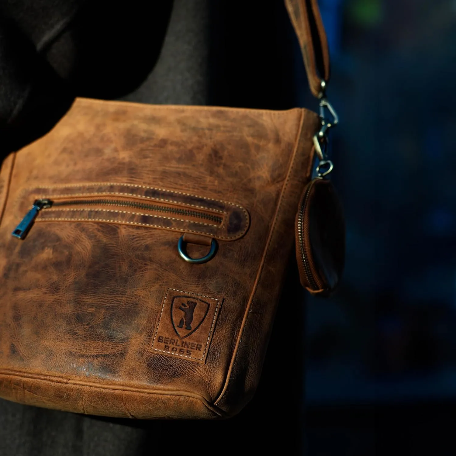 BERLINER BAGS Vintage Genuine Leather Shoulder Bag Siena, Handbag, Crossbody Bag for Women