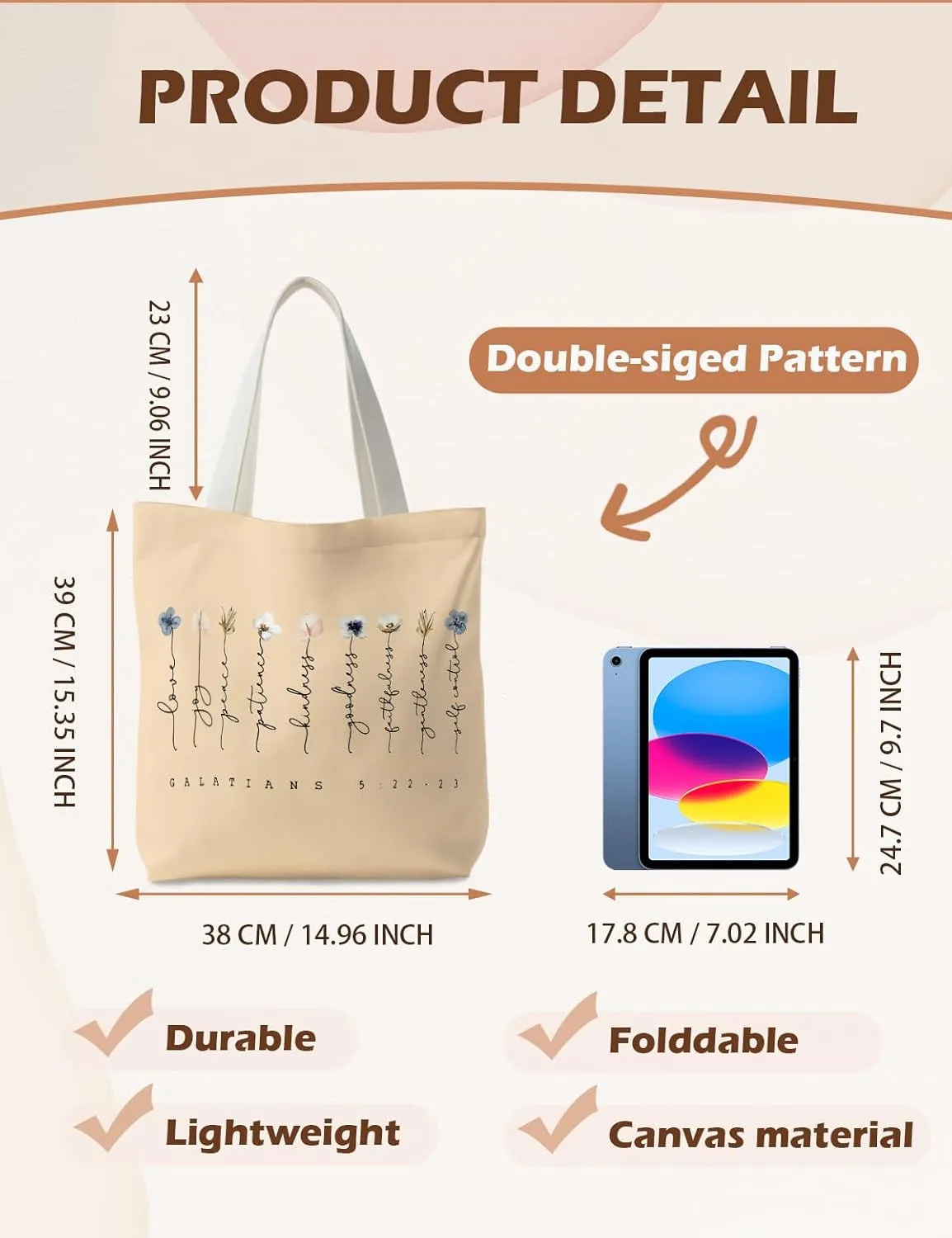 Bible Bags for Women, Christian Tote Bag, Gifts for Christian Women
