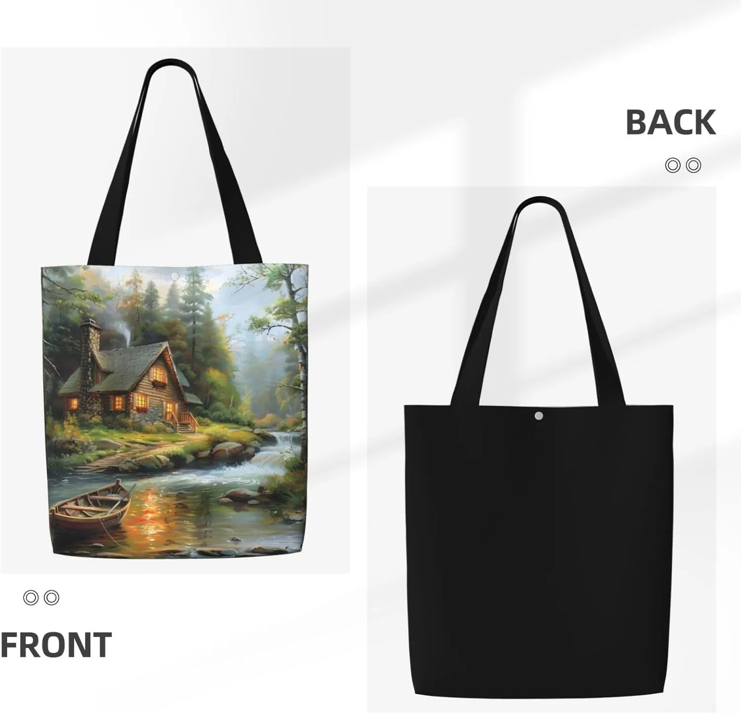 Black Flag Usa Canvas Shoulder Bag Reusable Tote Bag Soft Lightweight Cloth Bags For Women Girls Lady Casual