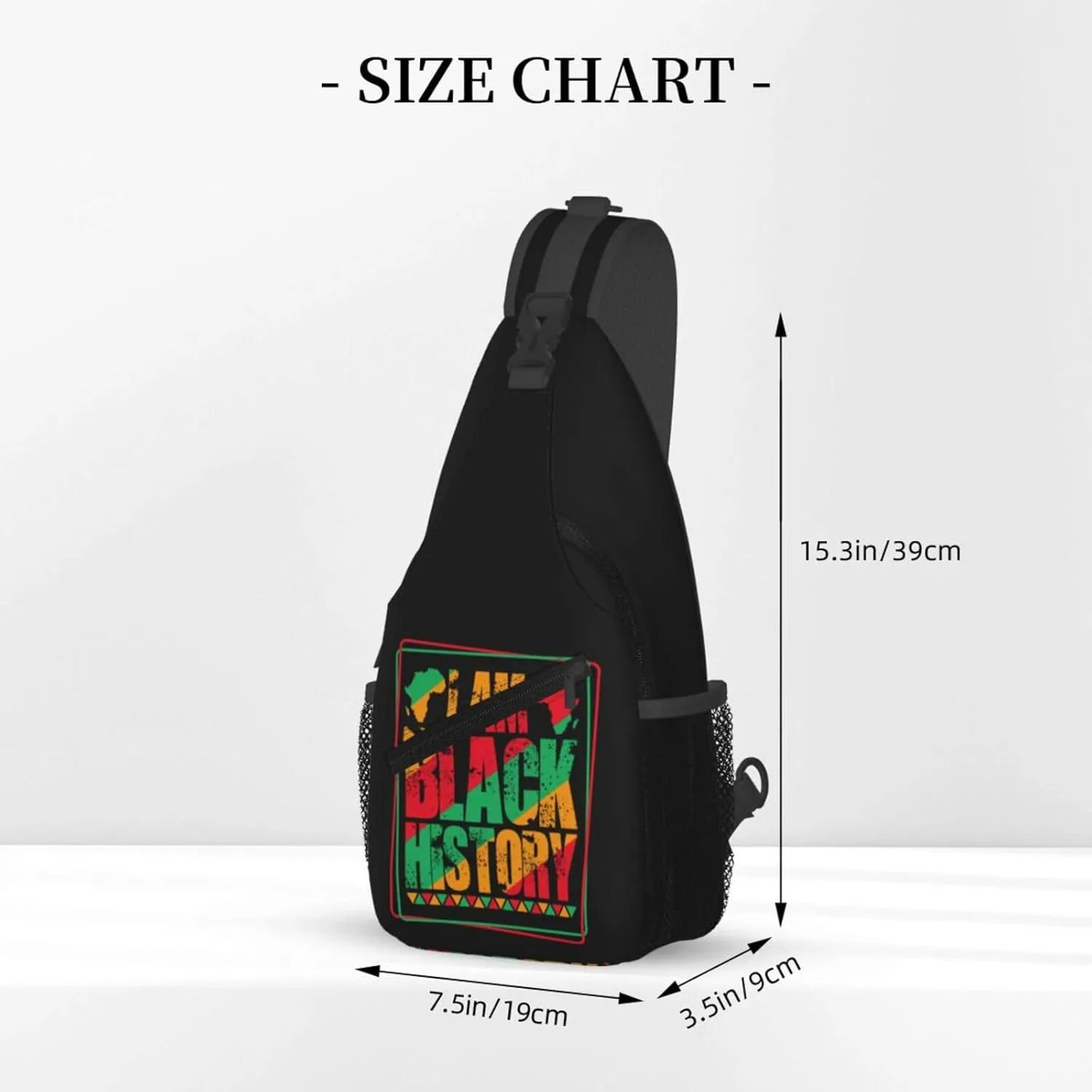 Black History Month Crossbody Bag Adjustable Sling Bag Casual Chest Bags Travel Shoulder Backpack