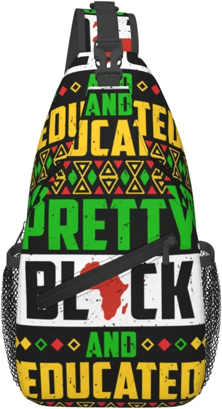 Black History Month Sling Bag Adjustable Crossbody Bag Casual Chest Bags Travel Shoulder Backpack For Women Men