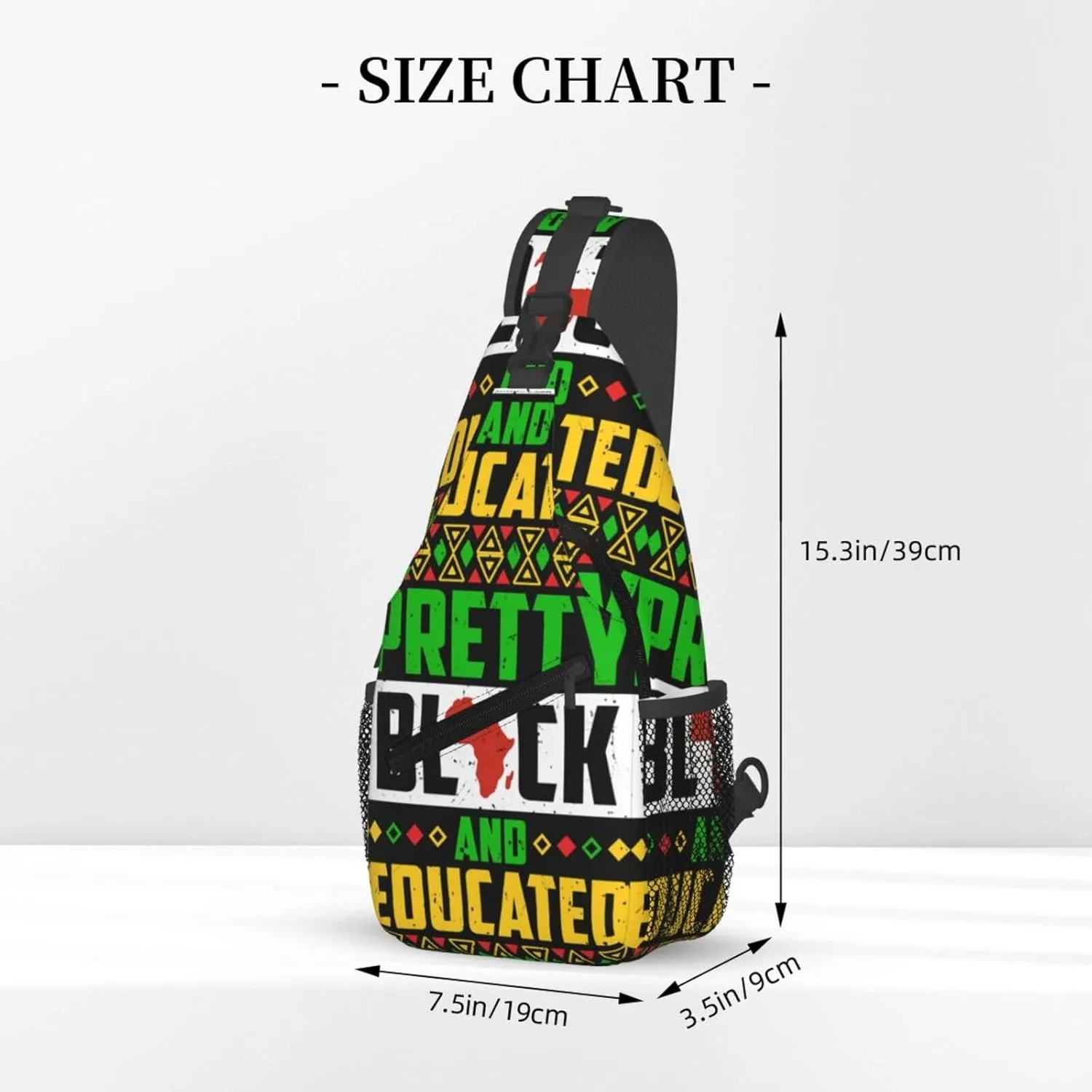 Black History Month Sling Bag Adjustable Crossbody Bag Casual Chest Bags Travel Shoulder Backpack For Women Men