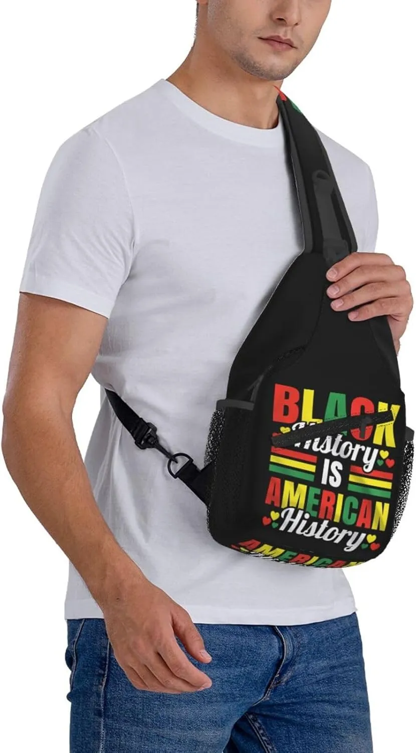 Black History Month Sling Bag Adjustable Crossbody Bag Casual Chest Bags Travel Shoulder Backpack For Women Men