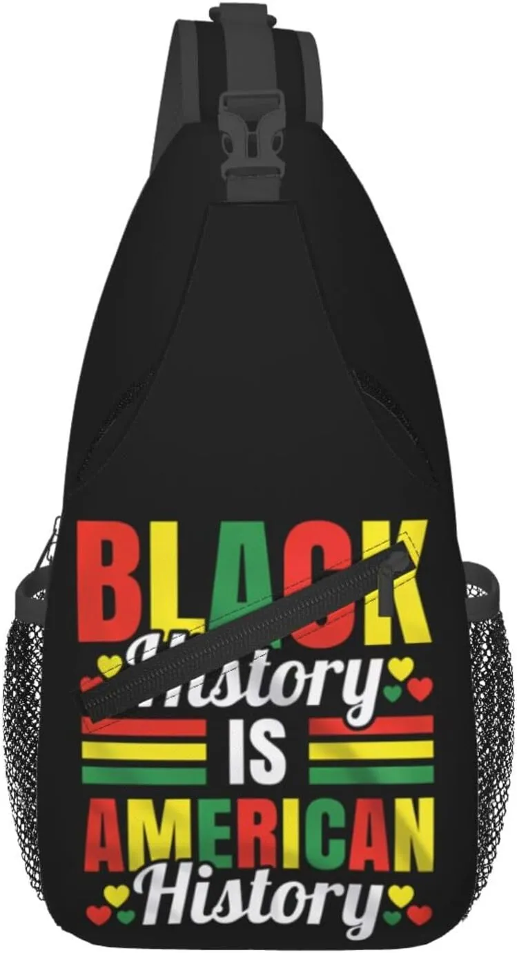 Black History Month Sling Bag Adjustable Crossbody Bag Casual Chest Bags Travel Shoulder Backpack For Women Men