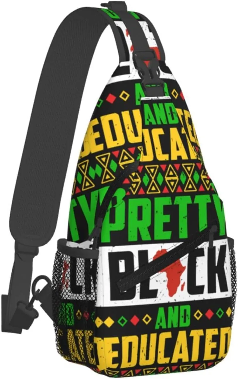 Black History Month Sling Bag Adjustable Crossbody Bag Casual Chest Bags Travel Shoulder Backpack For Women Men