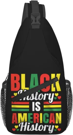 Black History Month Sling Bag Adjustable Crossbody Bag Casual Chest Bags Travel Shoulder Backpack For Women Men