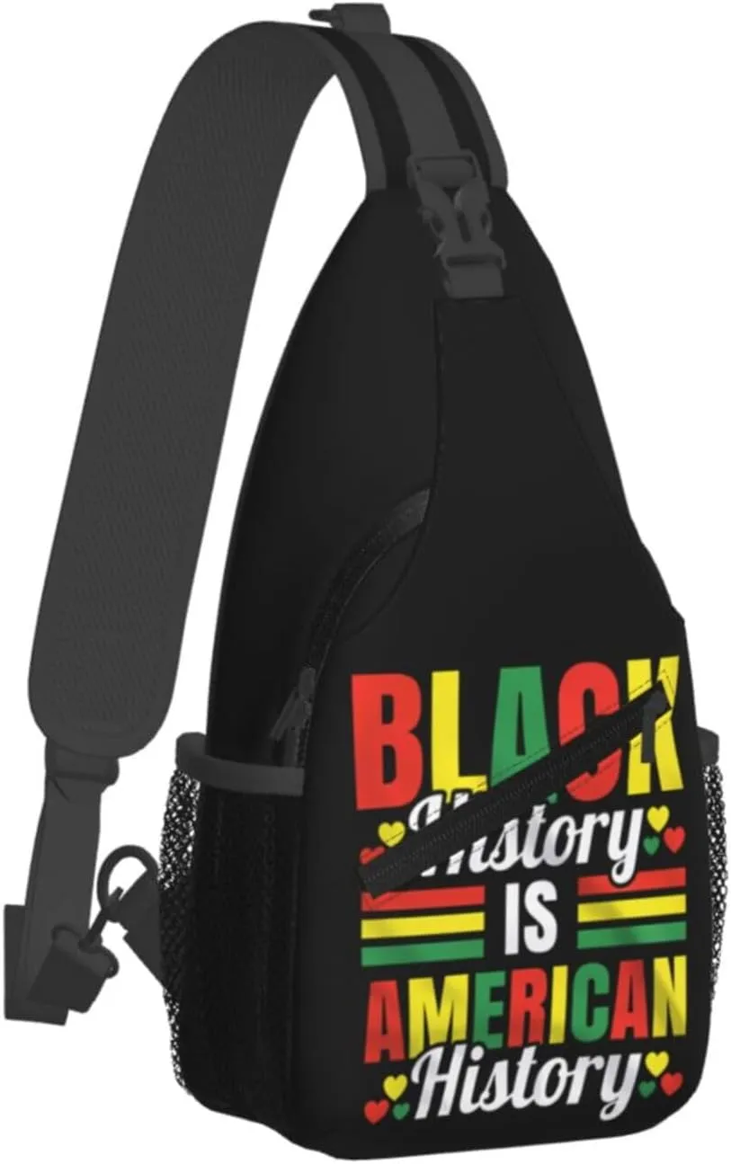 Black History Month Sling Bag Adjustable Crossbody Bag Casual Chest Bags Travel Shoulder Backpack For Women Men