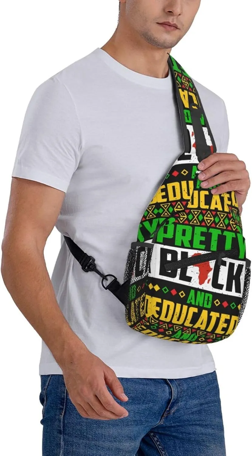 Black History Month Sling Bag Adjustable Crossbody Bag Casual Chest Bags Travel Shoulder Backpack For Women Men