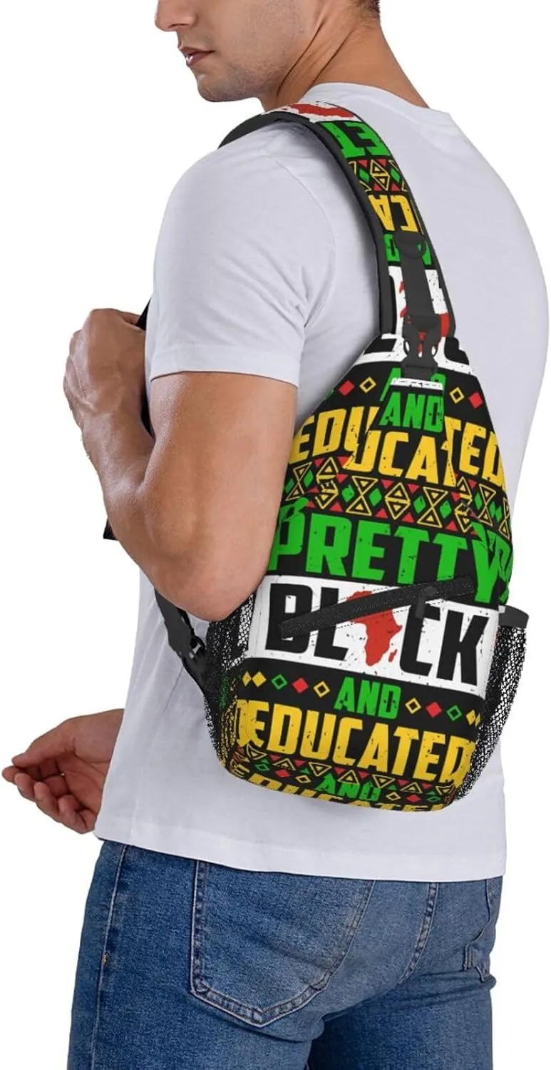 Black History Month Sling Bag Adjustable Crossbody Bag Casual Chest Bags Travel Shoulder Backpack For Women Men