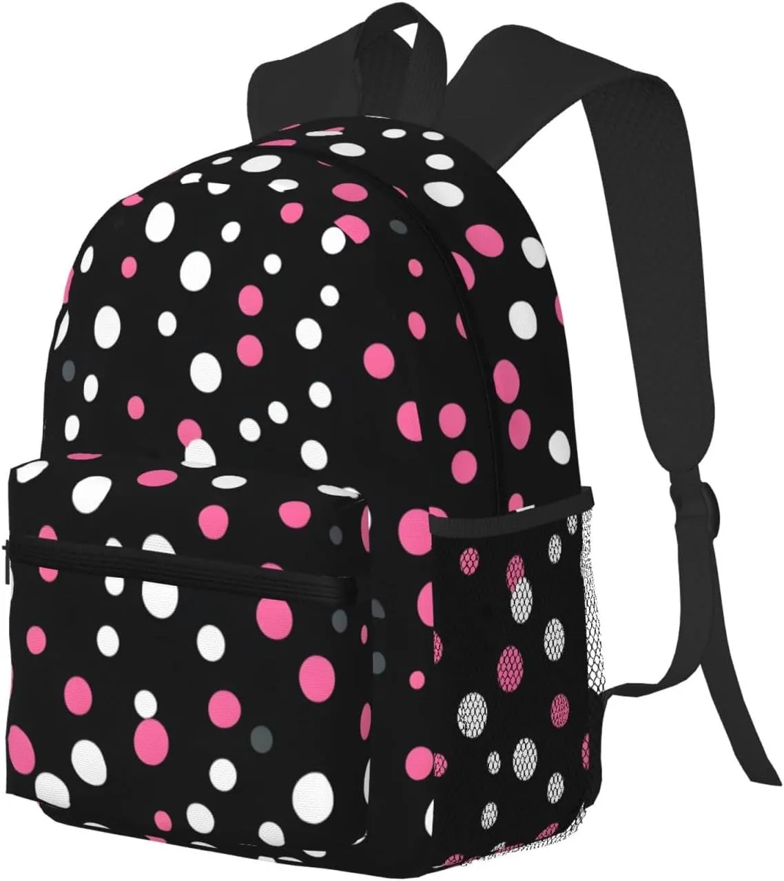 Black Polka Dots Men Women Office Laptop Backpack,Work Bag 15.7 Inch Business Travel Bags Large Capacity