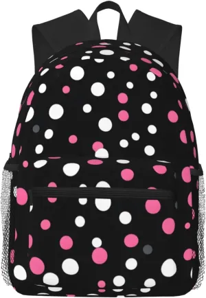 Black Polka Dots Men Women Office Laptop Backpack,Work Bag 15.7 Inch Business Travel Bags Large Capacity