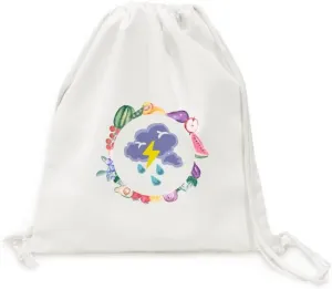Blink Icon Thunder Sign Canvas Fabric Vegetable Fruit Folding Cinch Bag