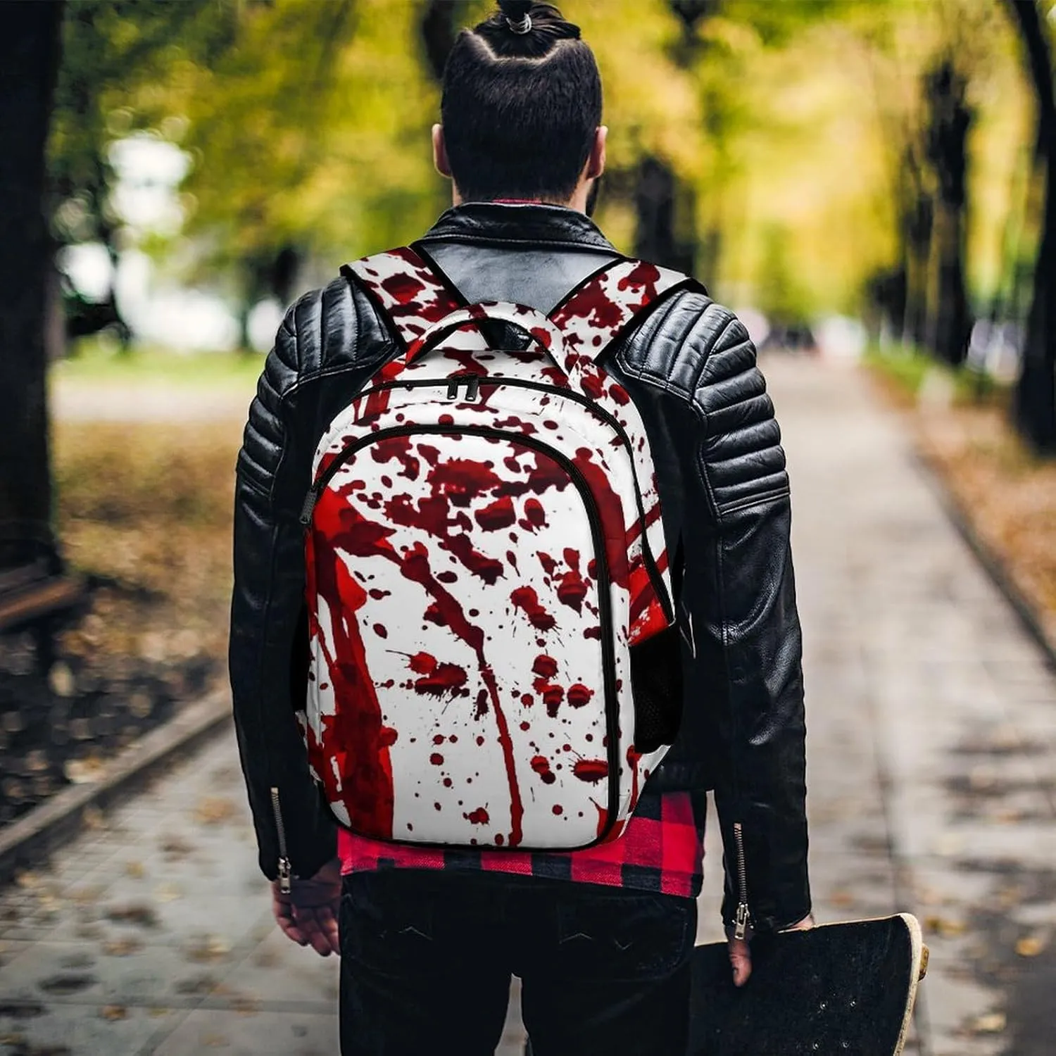 Bloody Red Halloween Laptop Backpack Scary Horror Season Travel Bags Daypack Durable Work Camping Hiking Back Packs for Women Men