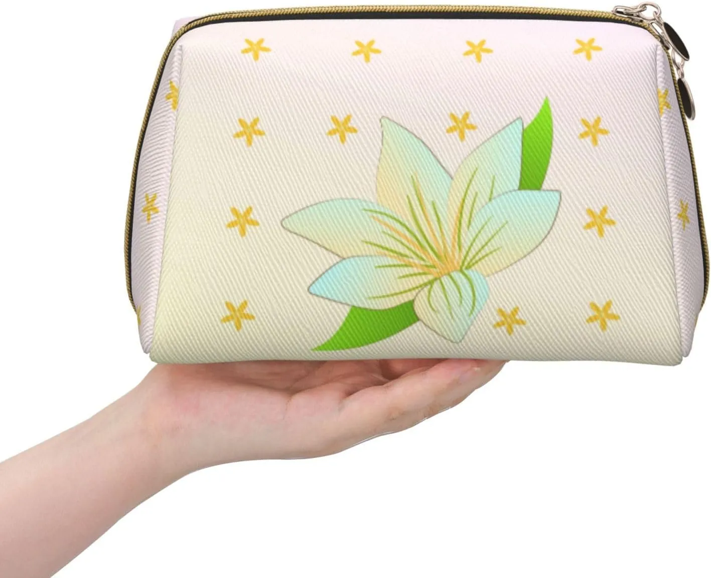 Blooming Daffodilsmakeup Bag Organizer,Toiletry Cosmetic Bag,Zipper Pouch Brushes Storage Case(Large)