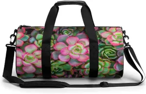 Blooming Southwest Cactus Succulents Lightweight Gym Bag for Men Women Travel Duffel Bag Sports Workout Bag with Adjustable Strap