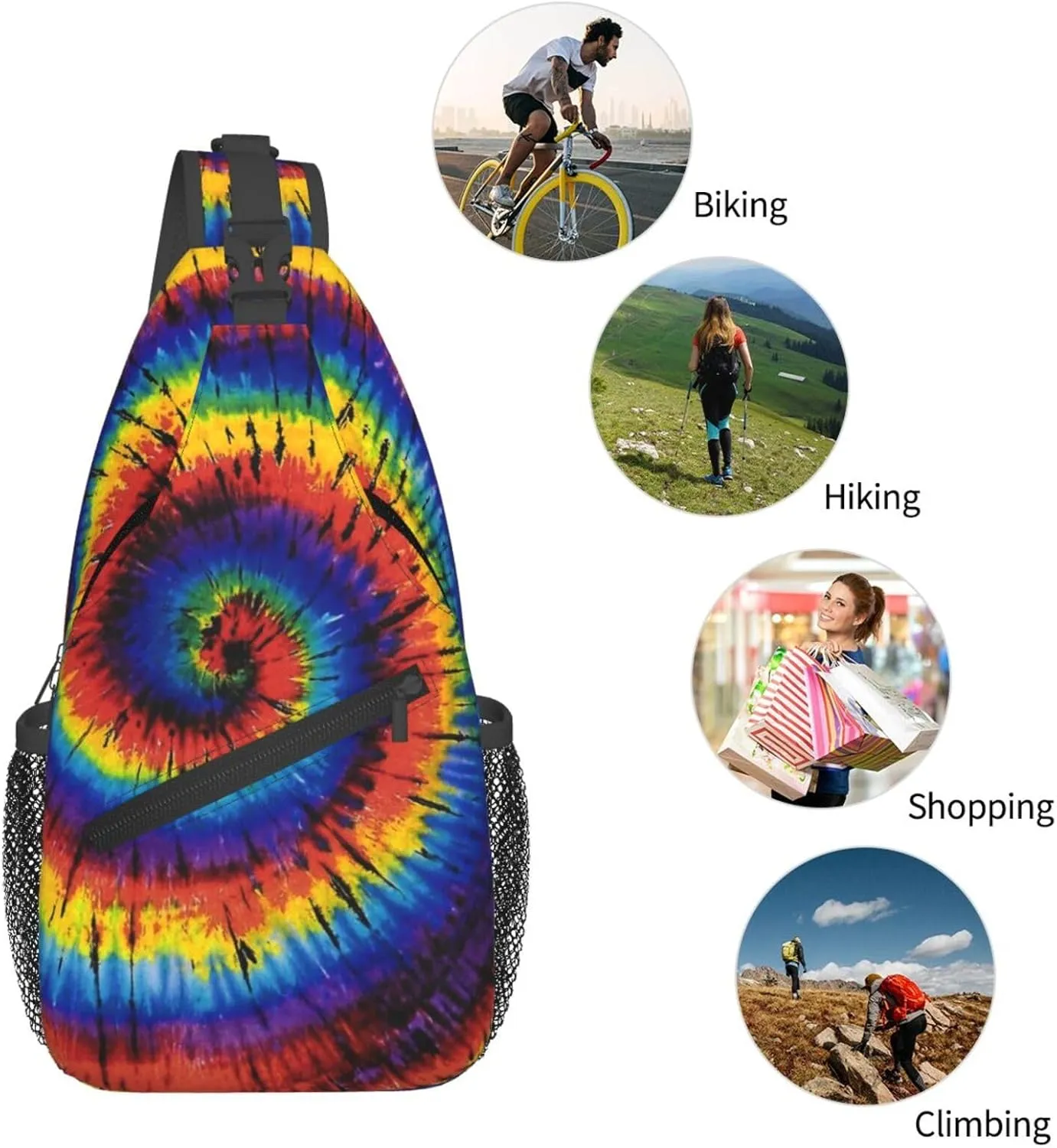 Blue Flame Chest Bags Crossbody Sling Bag Shoulder Bag Travel Hiking Daypack For Men Women