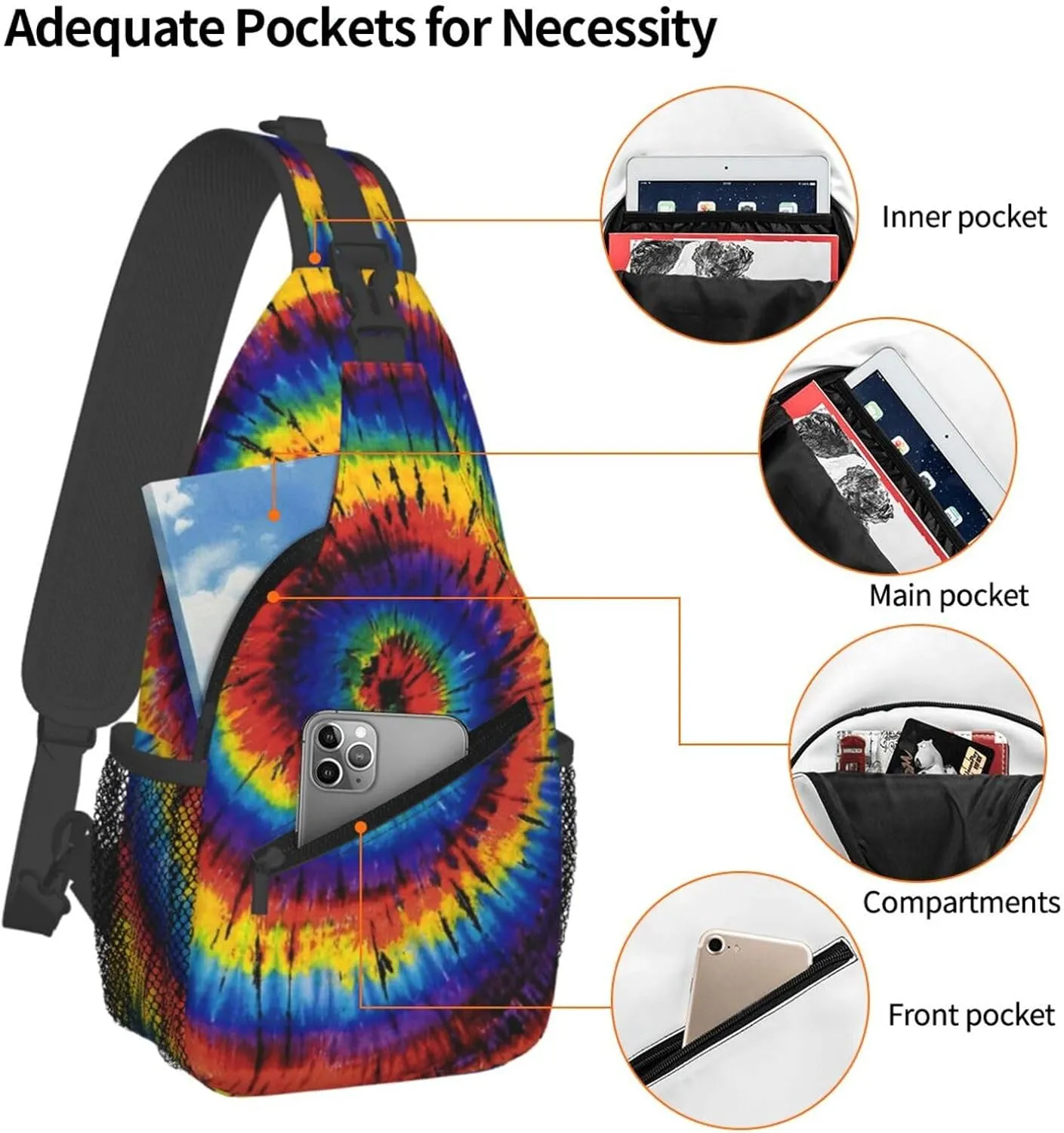 Blue Flame Chest Bags Crossbody Sling Bag Shoulder Bag Travel Hiking Daypack For Men Women