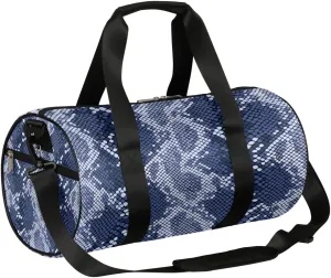 Blue Reptile Animal Print Gym Bag Small Gym Duffel Bags for Men Women Overnight Weekender Bags Lightweight Sport Duffle Bag Carry On Gymbag