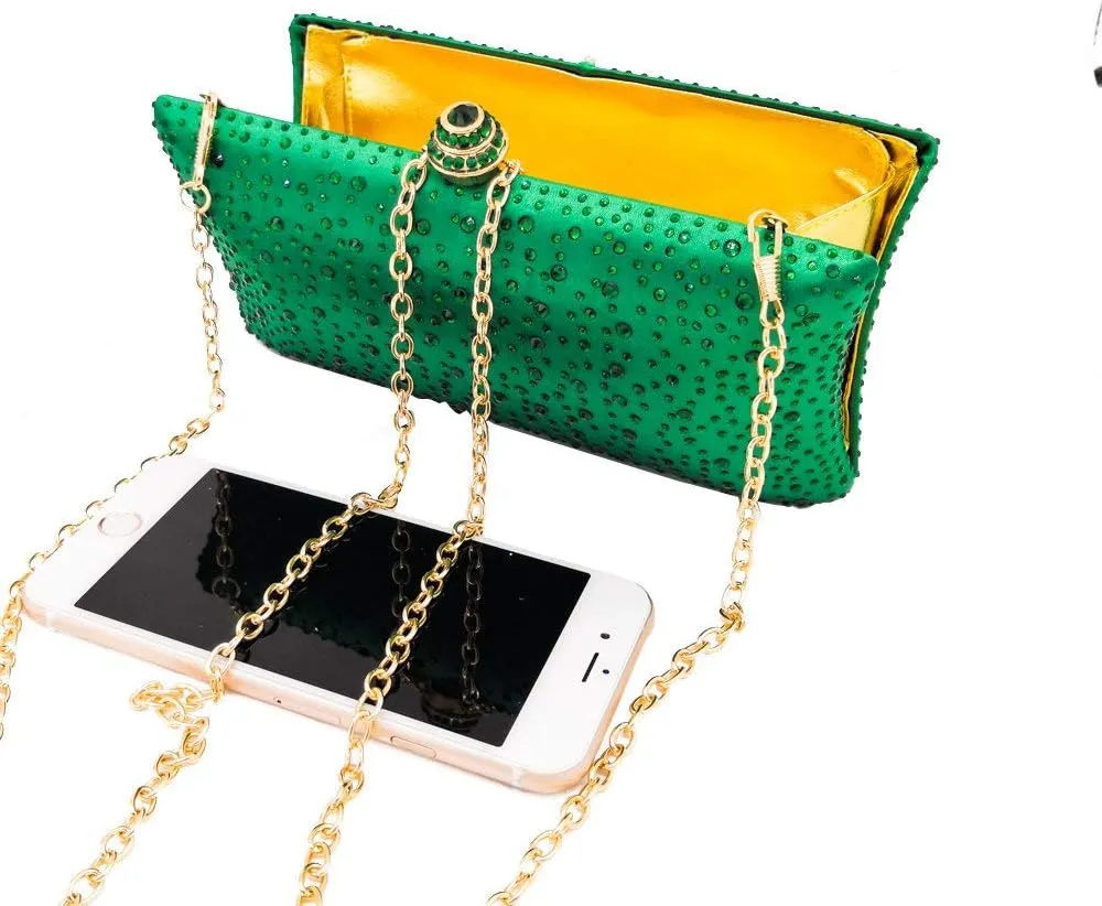 Boutique De FGG Crystal Clutch Purse for Women Formal Evening Bags Party Rhinestone Clutch Bag Wedding Prom Handbags,Mini