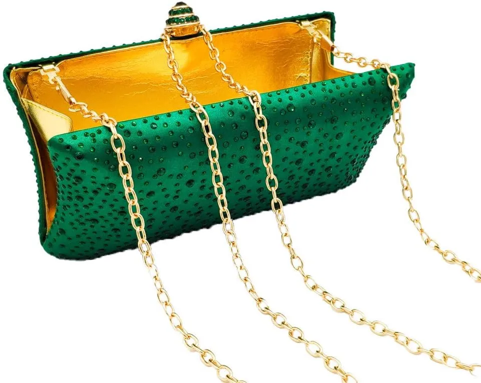 Boutique De FGG Crystal Clutch Purse for Women Formal Evening Bags Party Rhinestone Clutch Bag Wedding Prom Handbags,Mini