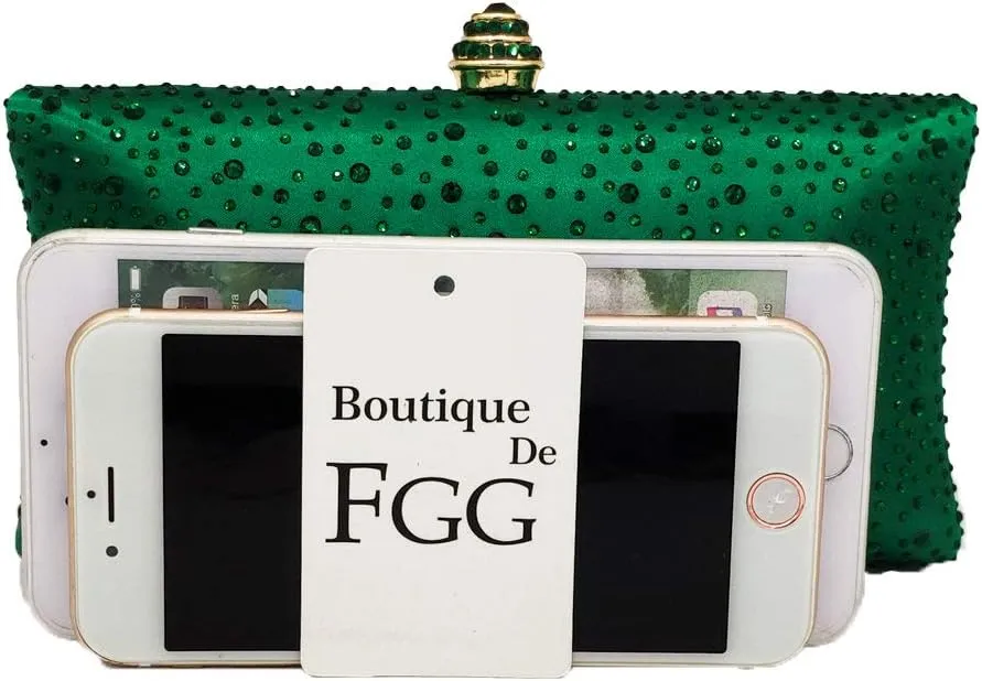 Boutique De FGG Crystal Clutch Purse for Women Formal Evening Bags Party Rhinestone Clutch Bag Wedding Prom Handbags,Mini