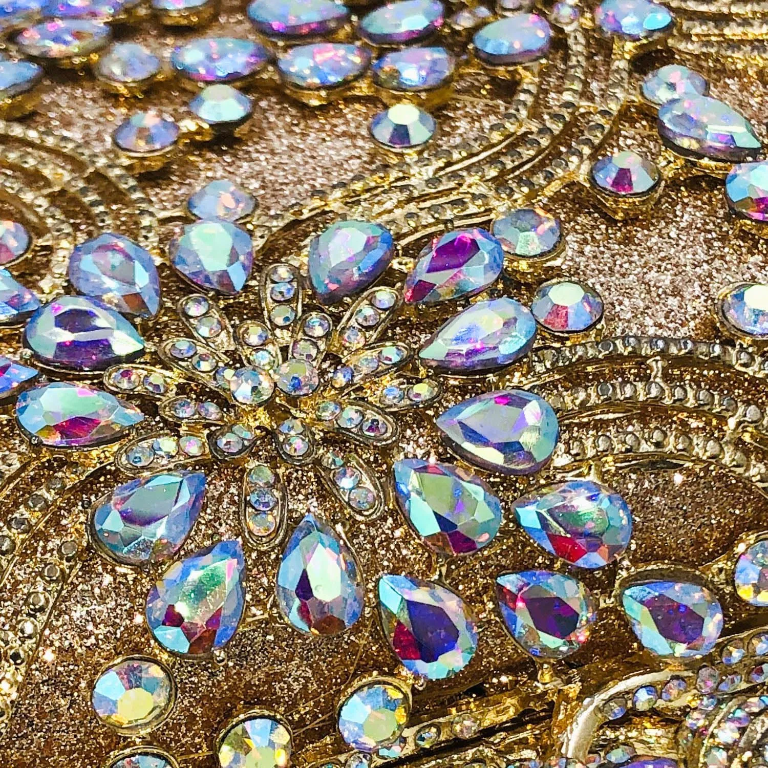 Boutique De FGG Flower Formal Crystal Clutch Purses for Women Evening Handbags Bridal Floral Rhinestones Clutch Bag,Mini
