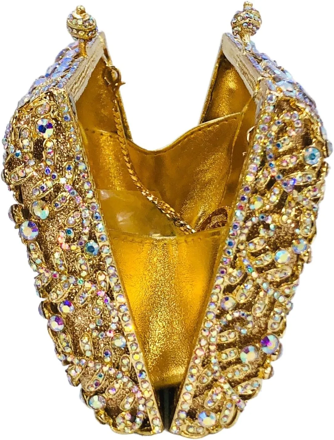 Boutique De FGG Flower Formal Crystal Clutch Purses for Women Evening Handbags Bridal Floral Rhinestones Clutch Bag,Mini