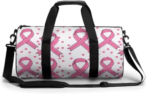 Breast Cancer Ribbon Lightweight Gym Bag for Men Women Travel Duffel Bag Sports Workout Bag with Adjustable Strap