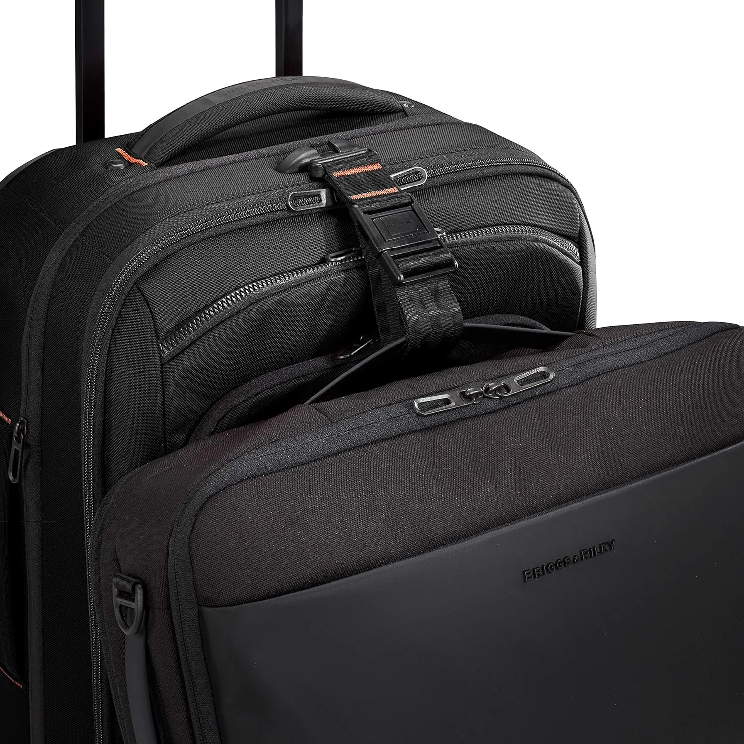 Briggs & Riley International 21" Carry On Expandable Spinner - Luggage for Travel, Suitcases with Wheels, Softside Rolling Bag for Men & Women, Self-Repairing Zipper - ZDX Collection, Black