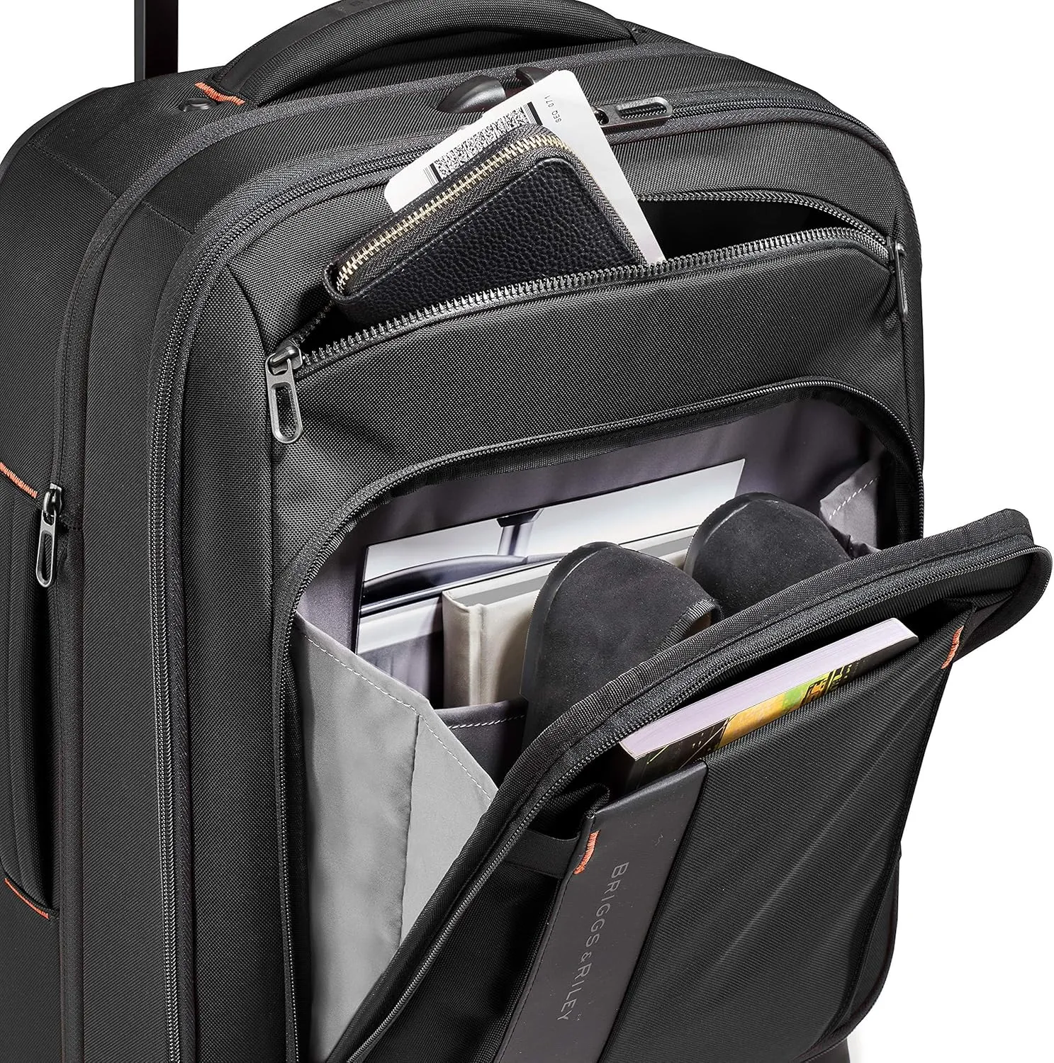 Briggs & Riley International 21" Carry On Expandable Spinner - Luggage for Travel, Suitcases with Wheels, Softside Rolling Bag for Men & Women, Self-Repairing Zipper - ZDX Collection, Black